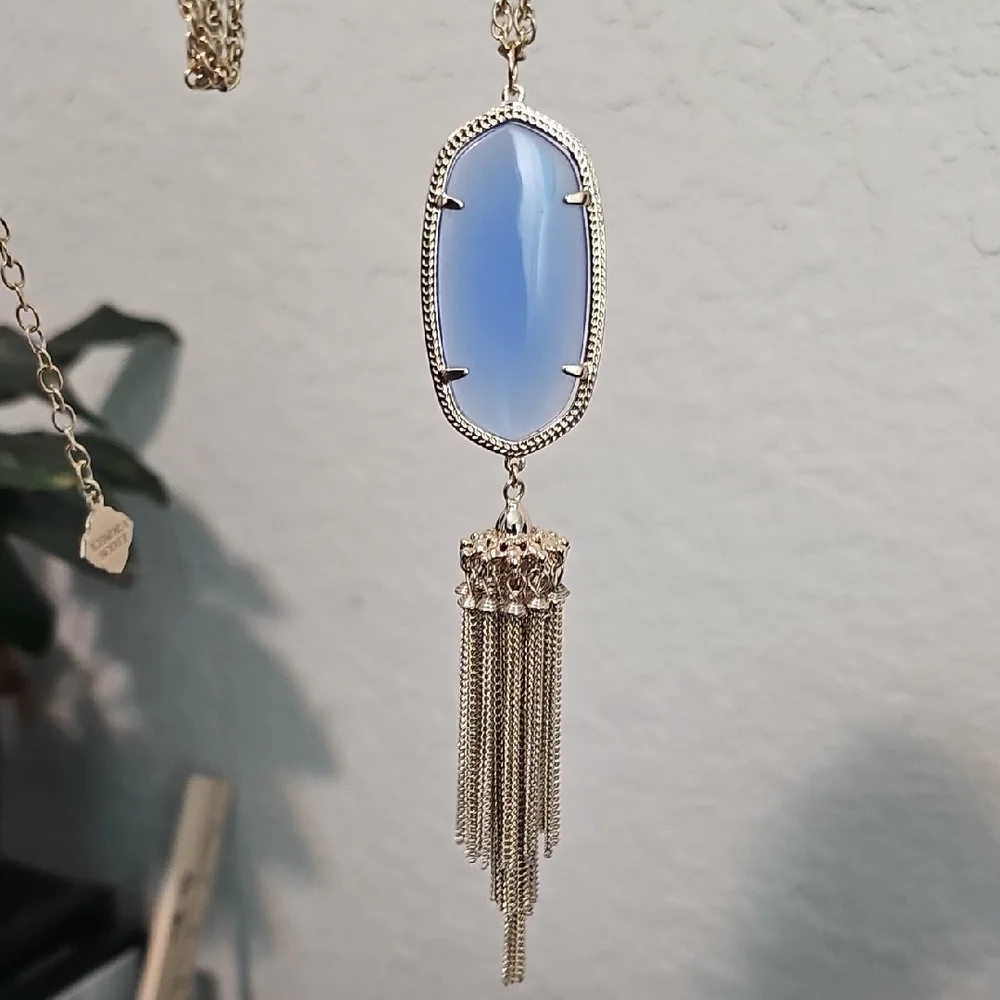 Kendra Scott Gold Chain Necklace with Blue Pendant - Picture 4 of 4